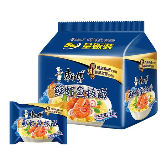 【临期】康师傅经典 5连包 - 鲜虾鱼板面 KSF Instant  Noodles - Fish Flavour